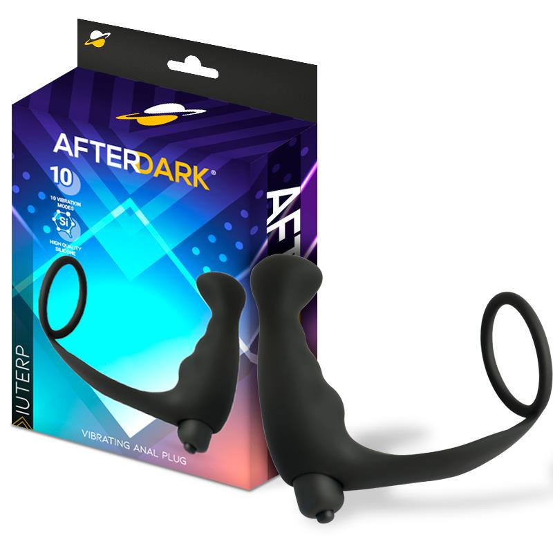 Iuterp – Plug Anal Vibrant avec Anneau Pénien AfterDark