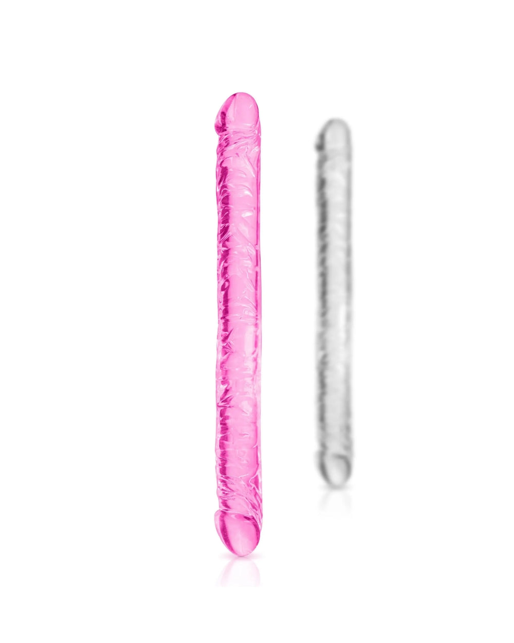 Double dong veiné jelly transparent 34cm - Love Store Paris