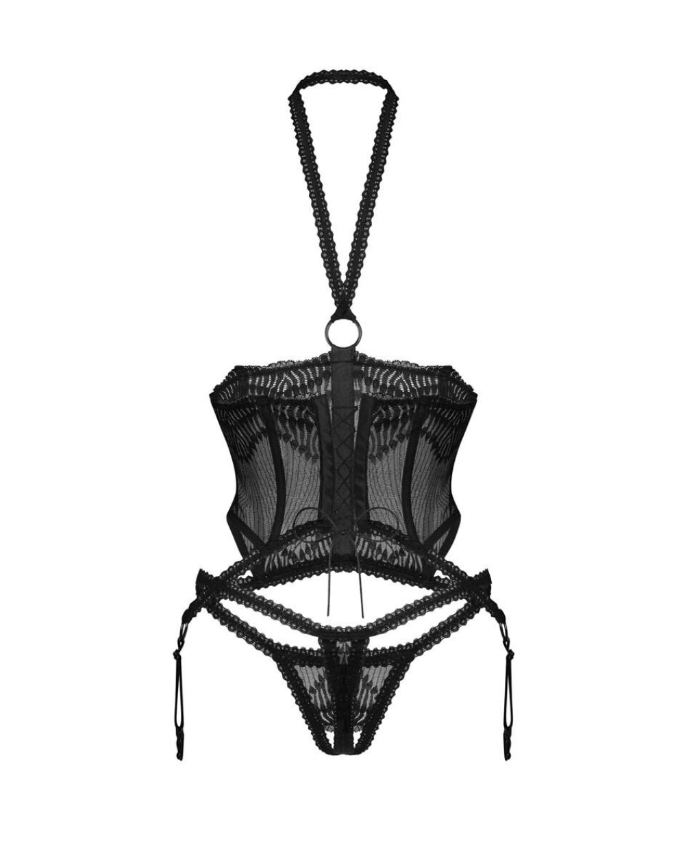 Alliane porte-jarretelles et string noir Obsessive - Love Store Paris