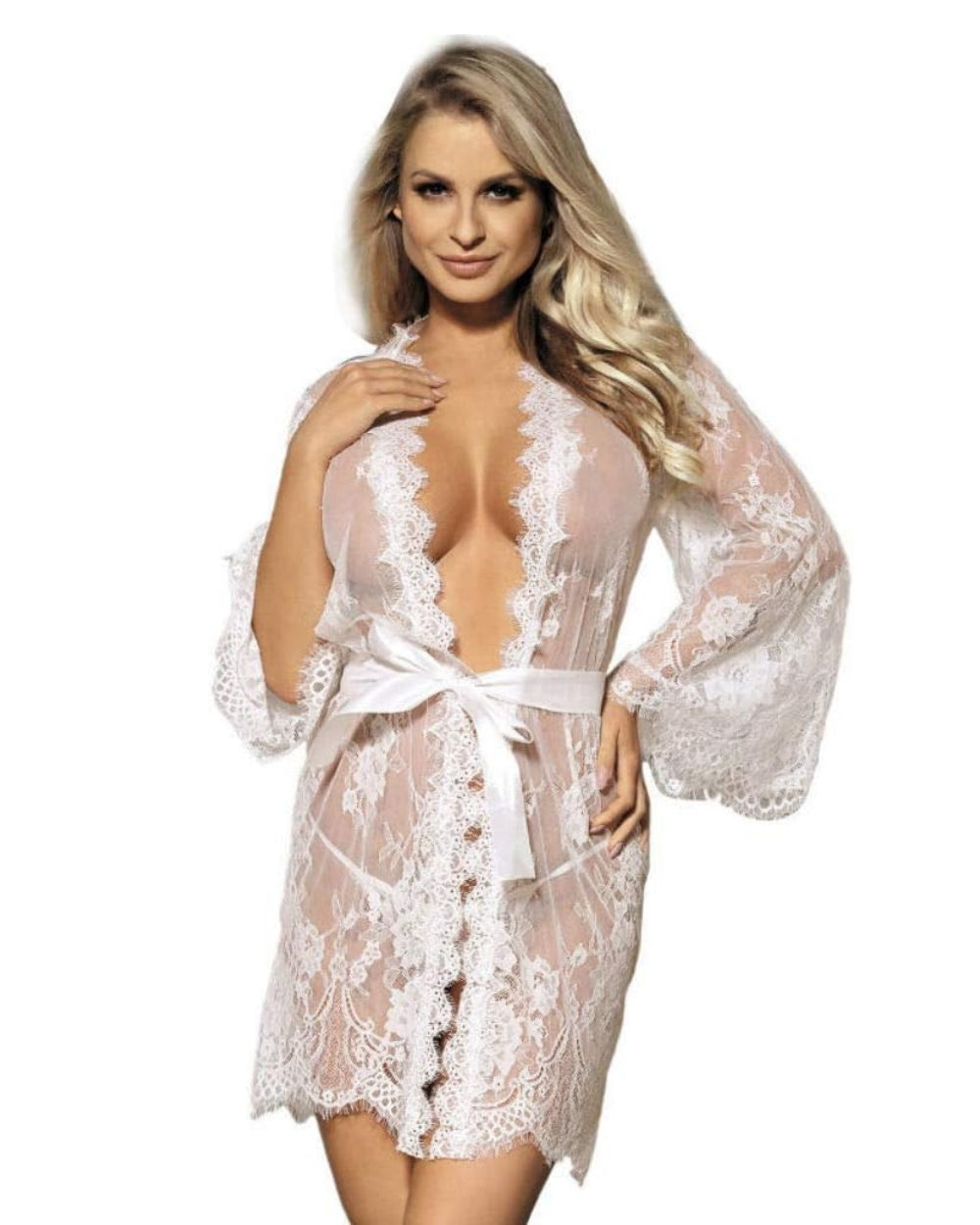 Déshabillé blanc dentelle Paris Hollywood - Love Store Paris