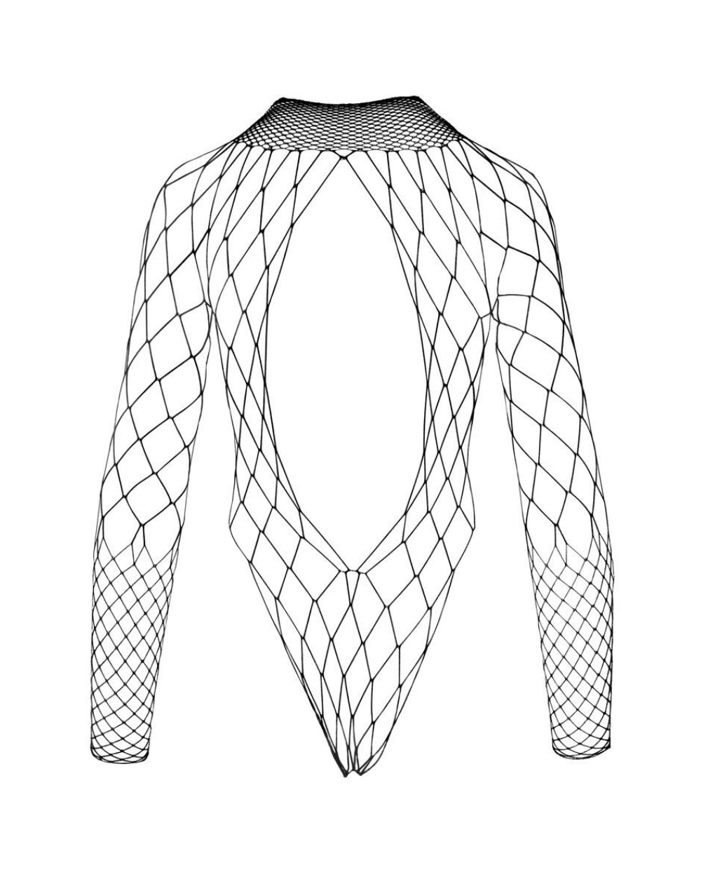Body grande maille noire ouverture entrejambe - Love Store Paris