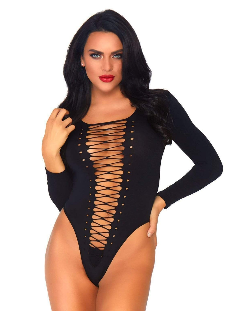 Body manches longues laçage Leg Avenue - Love Store Paris