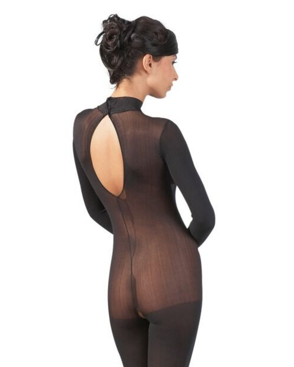 Combinaison manches longues résille noire - Love Store Paris
