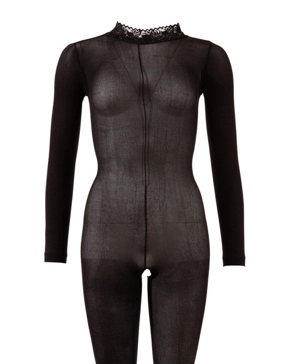 Combinaison manches longues résille noire - Love Store Paris