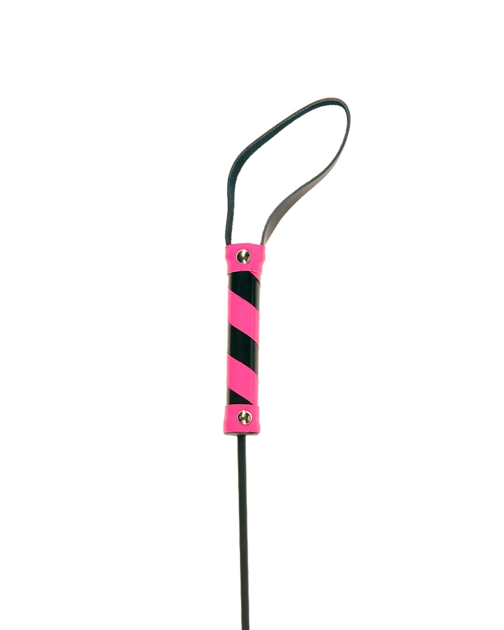 Cravache cuir de cuir noir et fuchsia - Love Store Paris