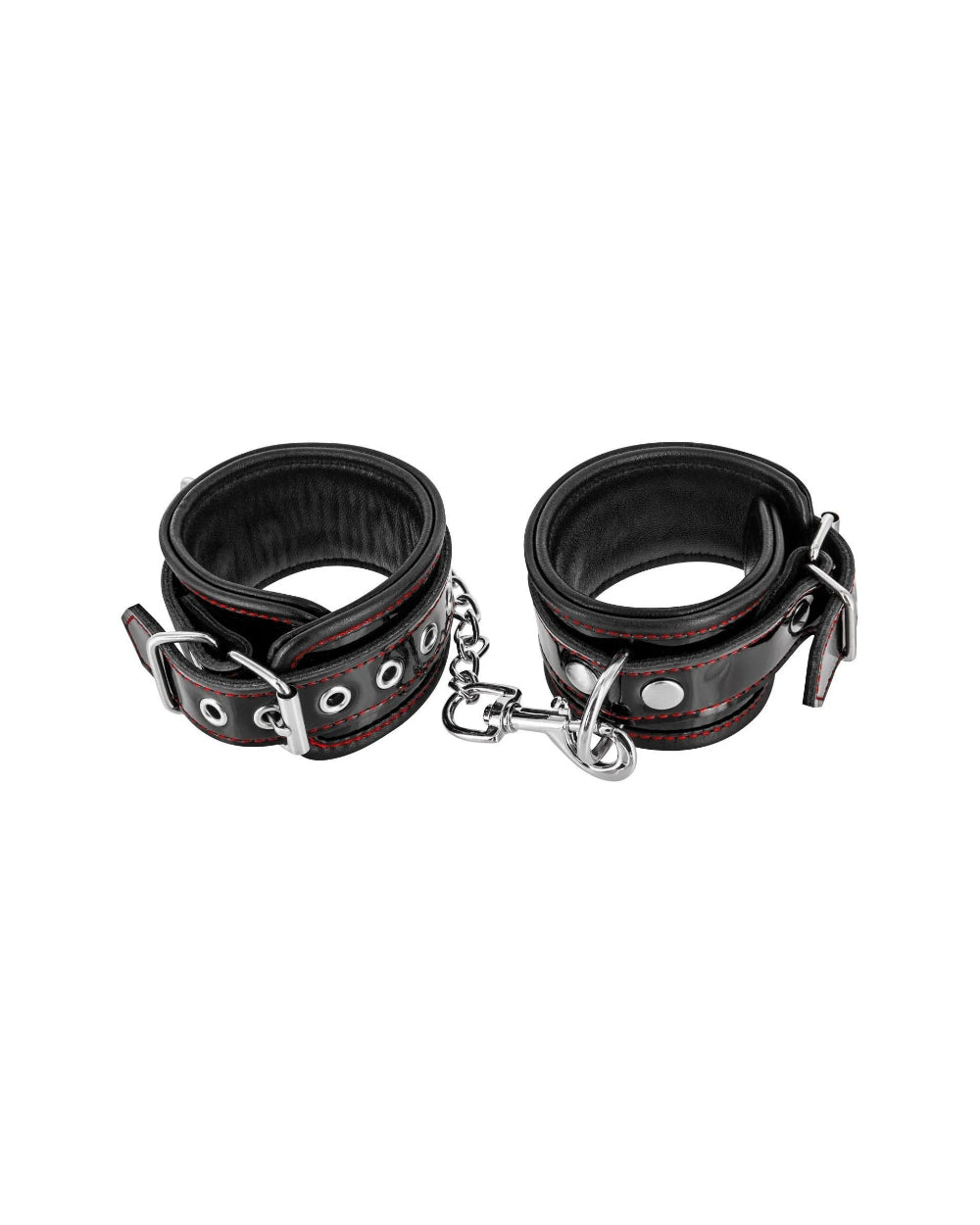 Menottes en cuir laqué noir Fetish Tentation - Love Store Paris