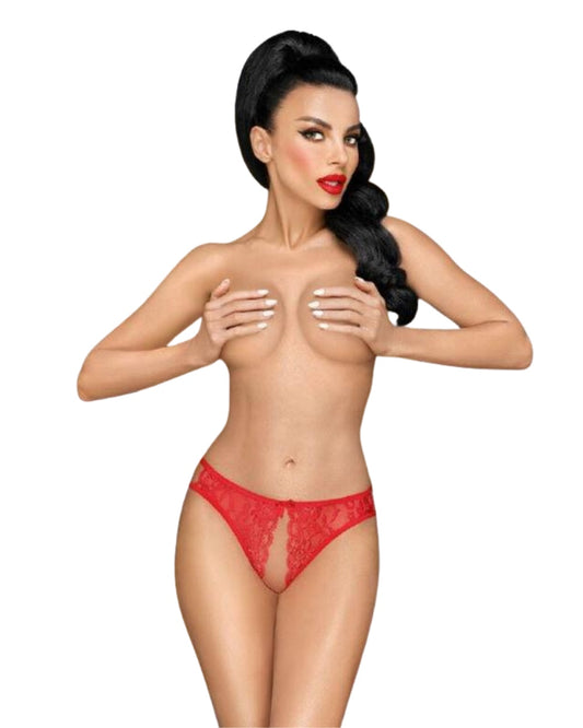 Naughty Valentine string ouvert rouge Penthouse - Love Store Paris