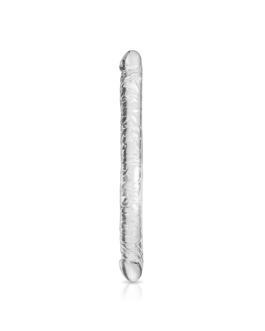 Double dong veiné jelly transparent 34cm - Love Store Paris