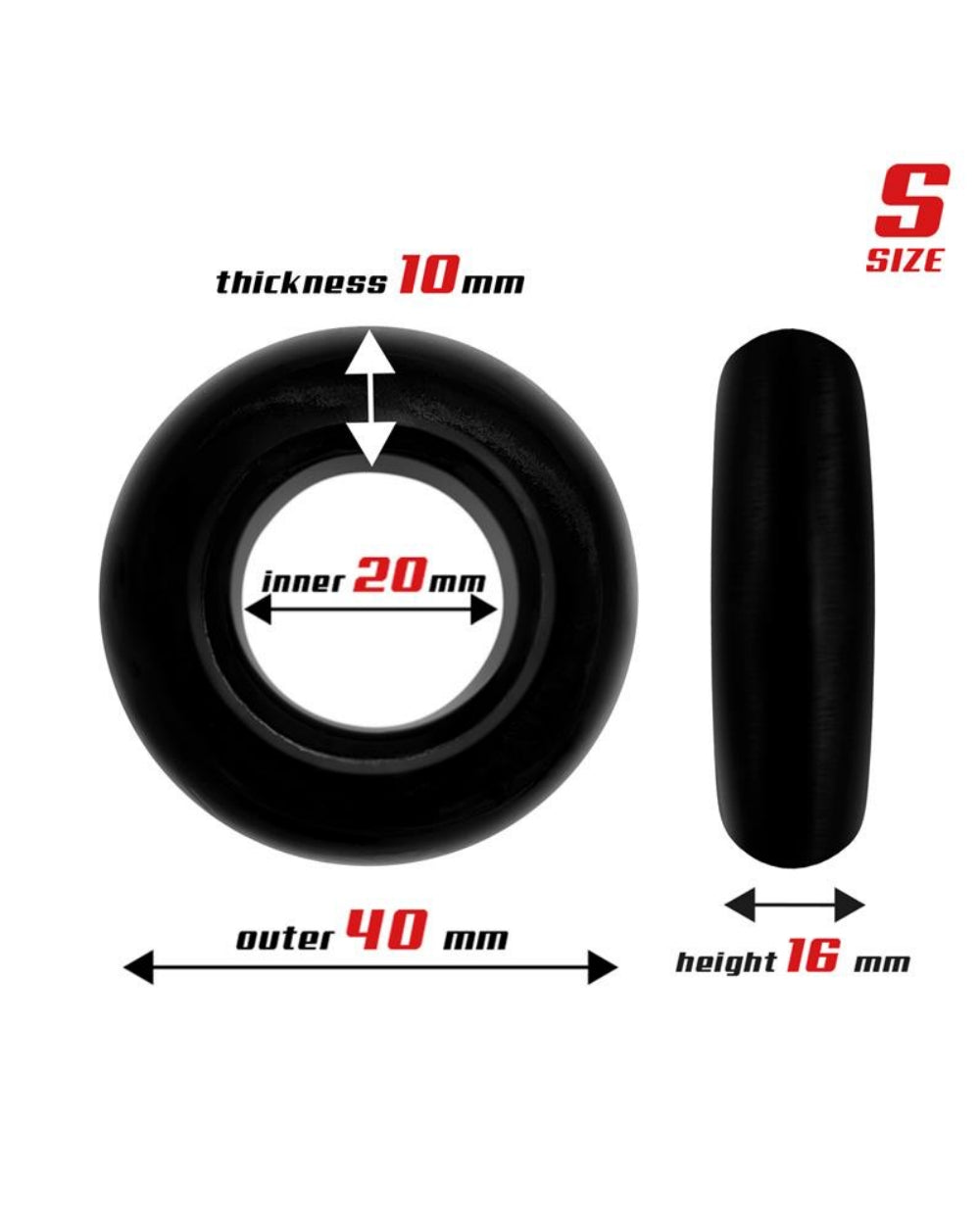 Jeu de 3 anneaux flexibles noirs Beast - Love Store Paris