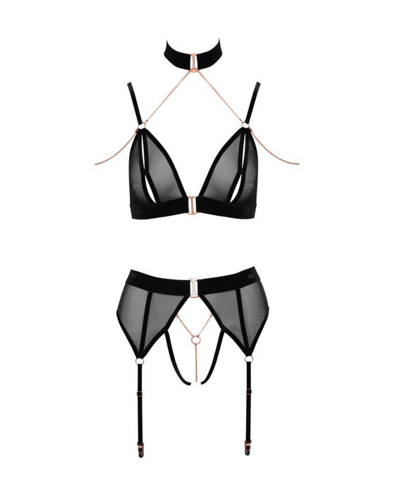 Ensemble soutien-gorge, string et collie Abierta Fina - Love Store Paris