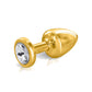 White and gold-plated aluminum anal jewel