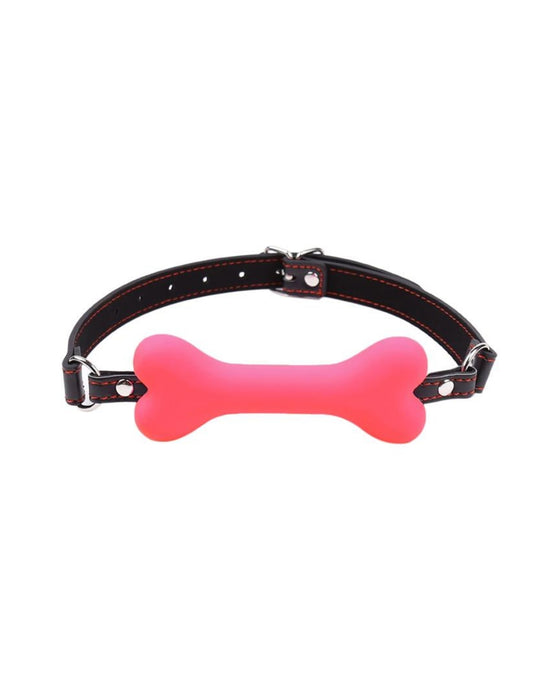 Latetobed ​​pink silicone bone gag