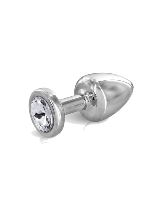 Bijou anal rond blanc et aluminium 37g - Love Store Paris