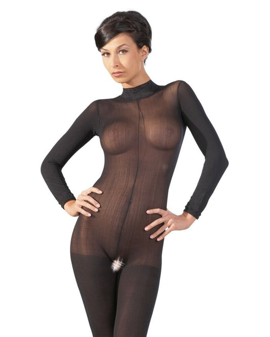 Combinaison manches longues résille noire - Love Store Paris