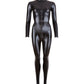 Combinaison wetlook noir manches longues Cottelli - Love Store Paris
