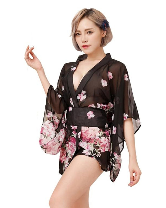 Kimono noir Geisha Paris Hollywood