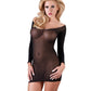 Robe résille noire manches longue - Love Store Paris