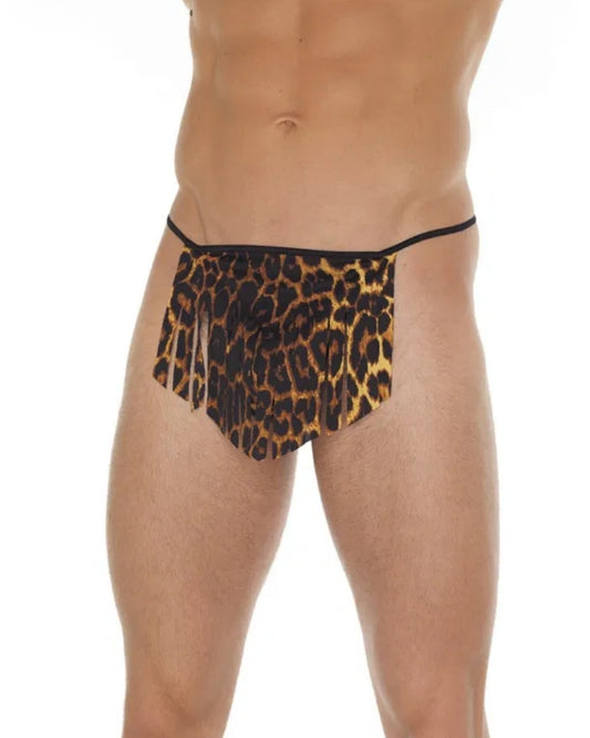 Tanga homme leopard à franges Amorable - Love Store Paris