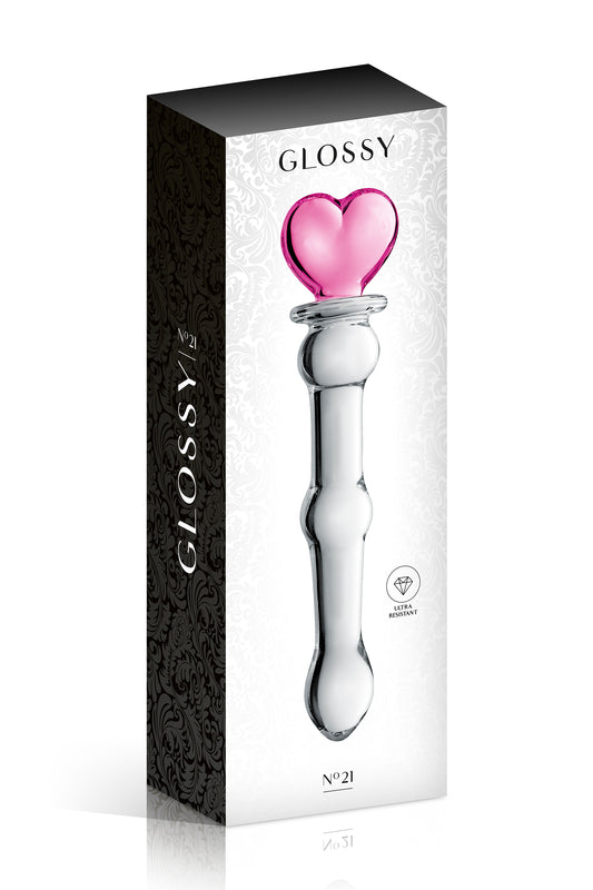 Dildo en verre avec coeur