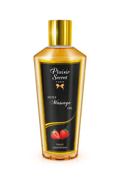Huile de massage sèche fraise 250ml - LOVE STORE PARIS 