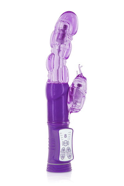 Vibromasseur rabbit violet tête rotative USB - LOVE STORE PARIS 