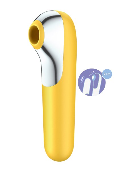 Vibromasseur stimulateur rétro jaune connecté